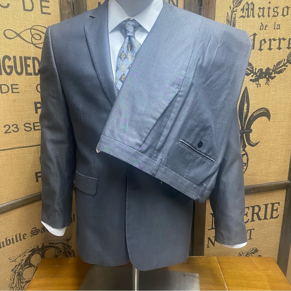 Express Men’s Cotton Two-Piece Suit, 40S Extra Slim